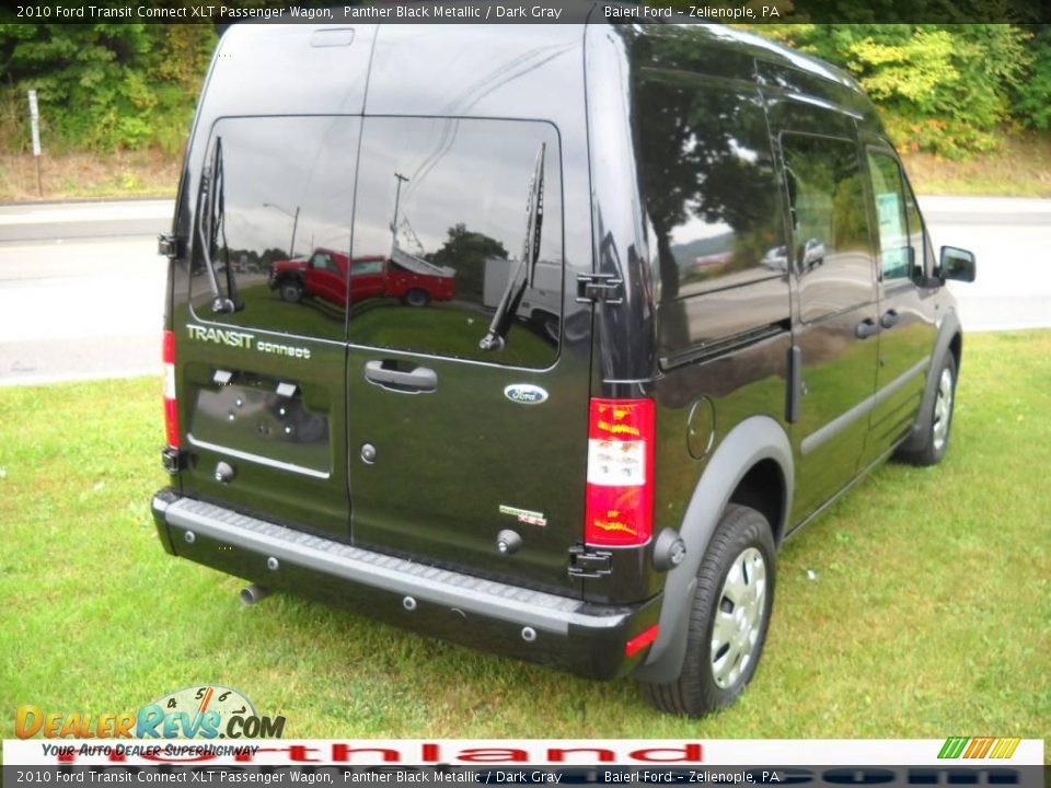 2010 Ford Transit Connect XLT Passenger Wagon Panther Black Metallic / Dark Gray Photo #6