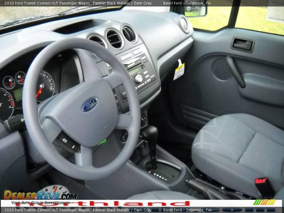 2010 Ford Transit Connect XLT Passenger Wagon Panther Black Metallic / Dark Gray Photo #11