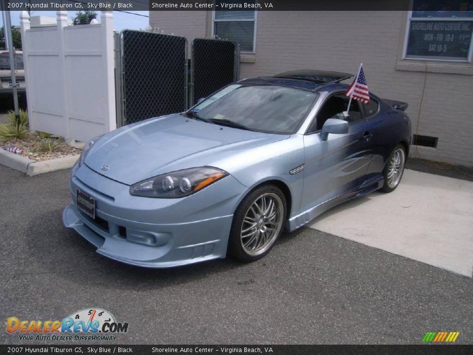 2007 Hyundai Tiburon GS Sky Blue / Black Photo #2