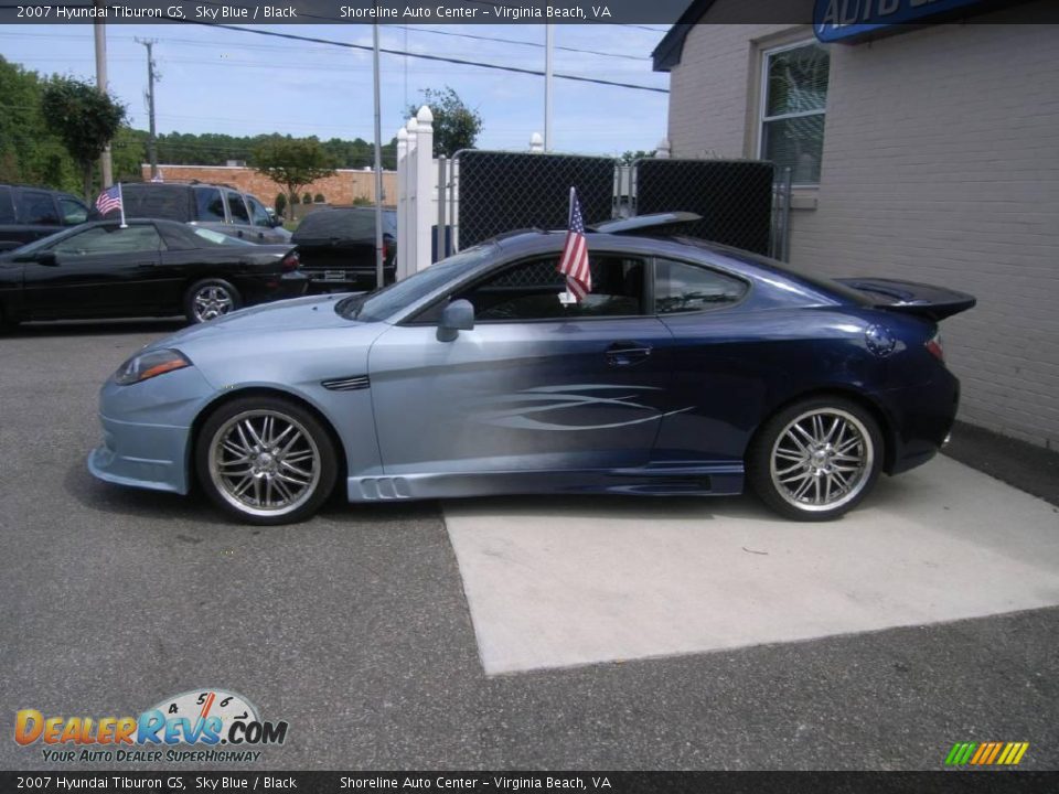 2007 Hyundai Tiburon GS Sky Blue / Black Photo #3