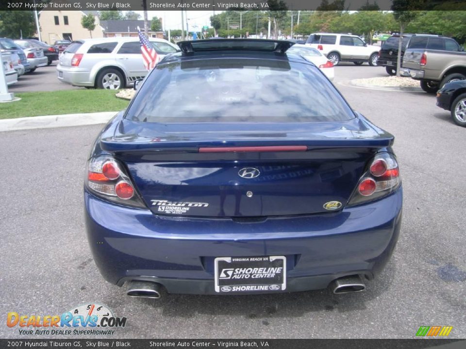 2007 Hyundai Tiburon GS Sky Blue / Black Photo #5