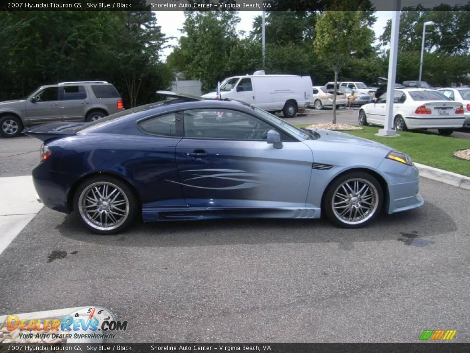2007 Hyundai Tiburon GS Sky Blue / Black Photo #7