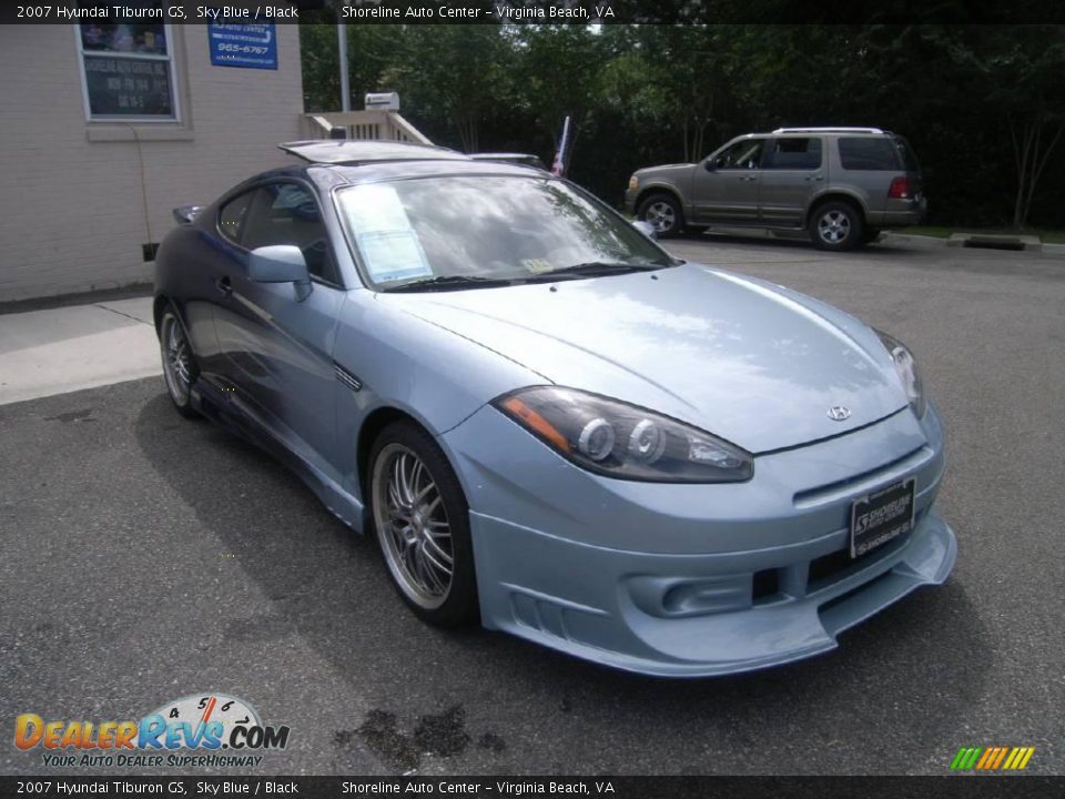 2007 Hyundai Tiburon GS Sky Blue / Black Photo #8