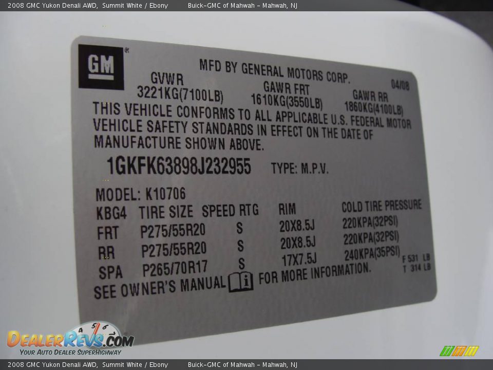2008 GMC Yukon Denali AWD Summit White / Ebony Photo #30