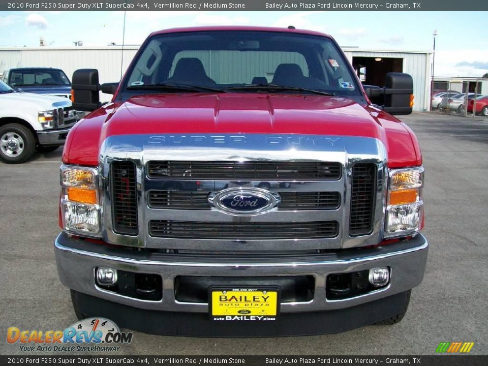 2010 Ford F250 Super Duty XLT SuperCab 4x4 Vermillion Red / Medium Stone Photo #1