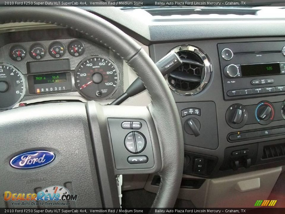 2010 Ford F250 Super Duty XLT SuperCab 4x4 Vermillion Red / Medium Stone Photo #3