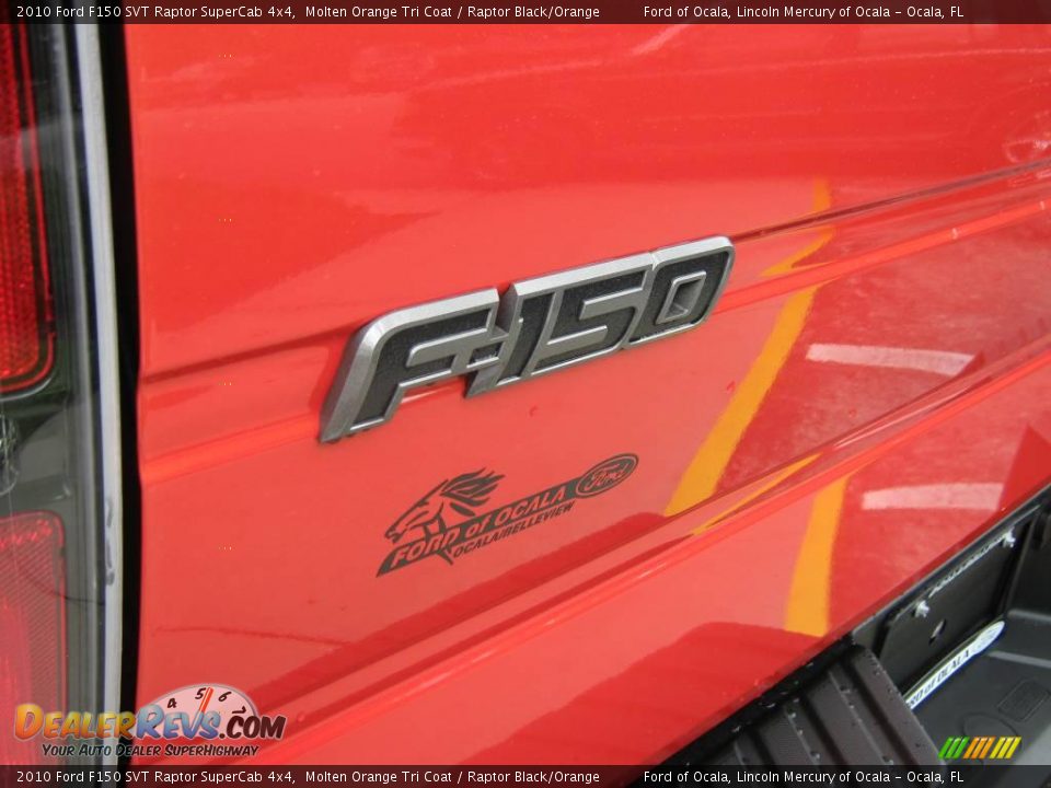 2010 Ford F150 SVT Raptor SuperCab 4x4 Molten Orange Tri Coat / Raptor Black/Orange Photo #10