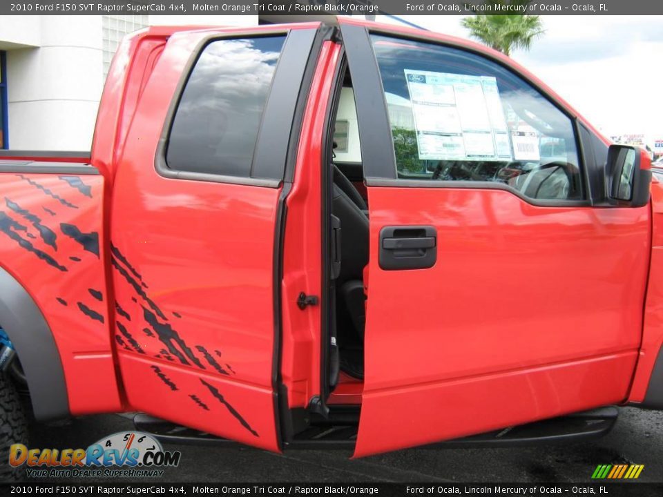2010 Ford F150 SVT Raptor SuperCab 4x4 Molten Orange Tri Coat / Raptor Black/Orange Photo #22