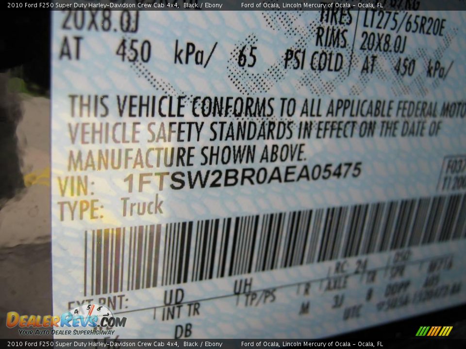 2010 Ford F250 Super Duty Harley-Davidson Crew Cab 4x4 Black / Ebony Photo #17