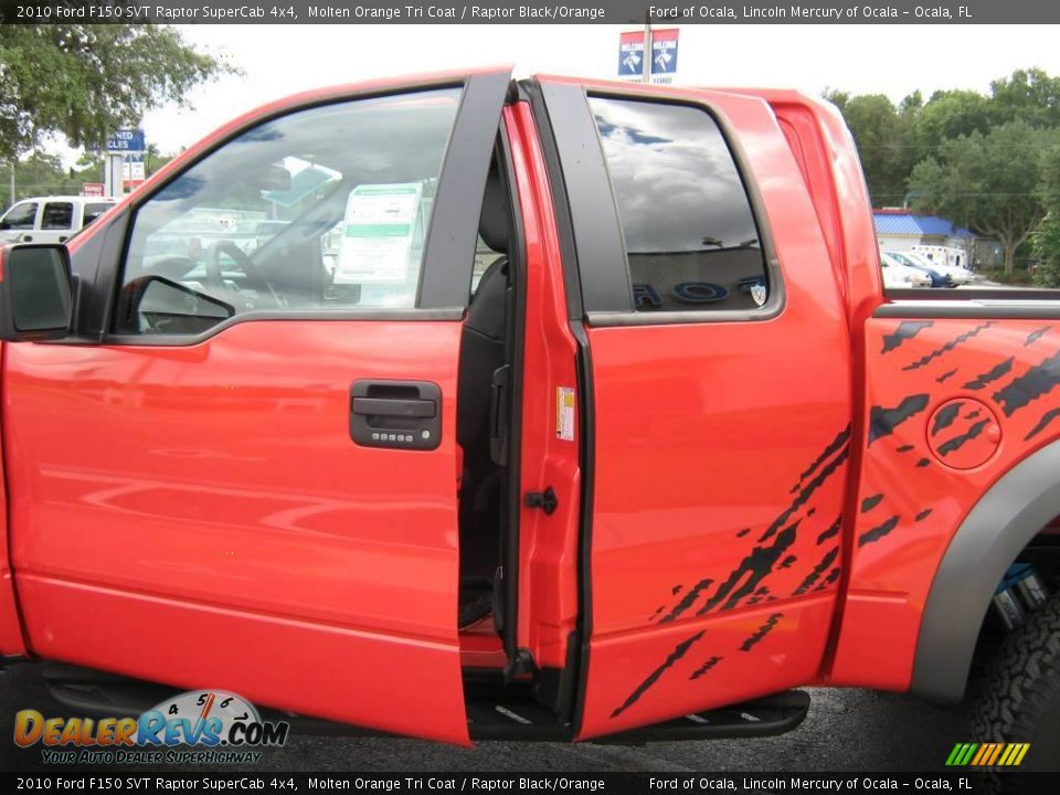 2010 Ford F150 SVT Raptor SuperCab 4x4 Molten Orange Tri Coat / Raptor Black/Orange Photo #24