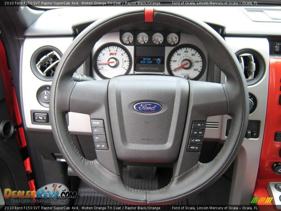 2010 Ford F150 SVT Raptor SuperCab 4x4 Molten Orange Tri Coat / Raptor Black/Orange Photo #25