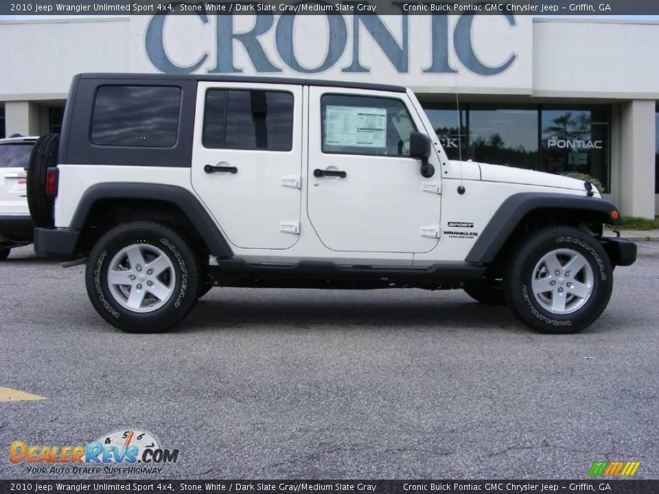 2010 Jeep Wrangler Unlimited Sport 4x4 Stone White / Dark Slate Gray/Medium Slate Gray Photo #1