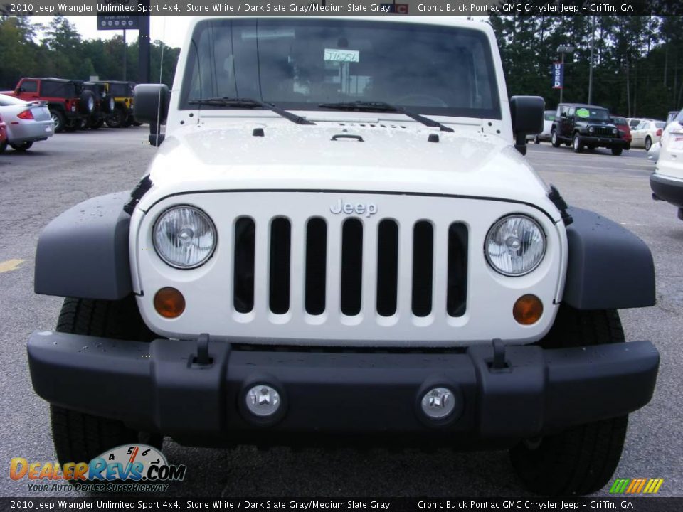 2010 Jeep Wrangler Unlimited Sport 4x4 Stone White / Dark Slate Gray/Medium Slate Gray Photo #3
