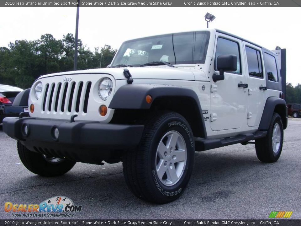 2010 Jeep Wrangler Unlimited Sport 4x4 Stone White / Dark Slate Gray/Medium Slate Gray Photo #4
