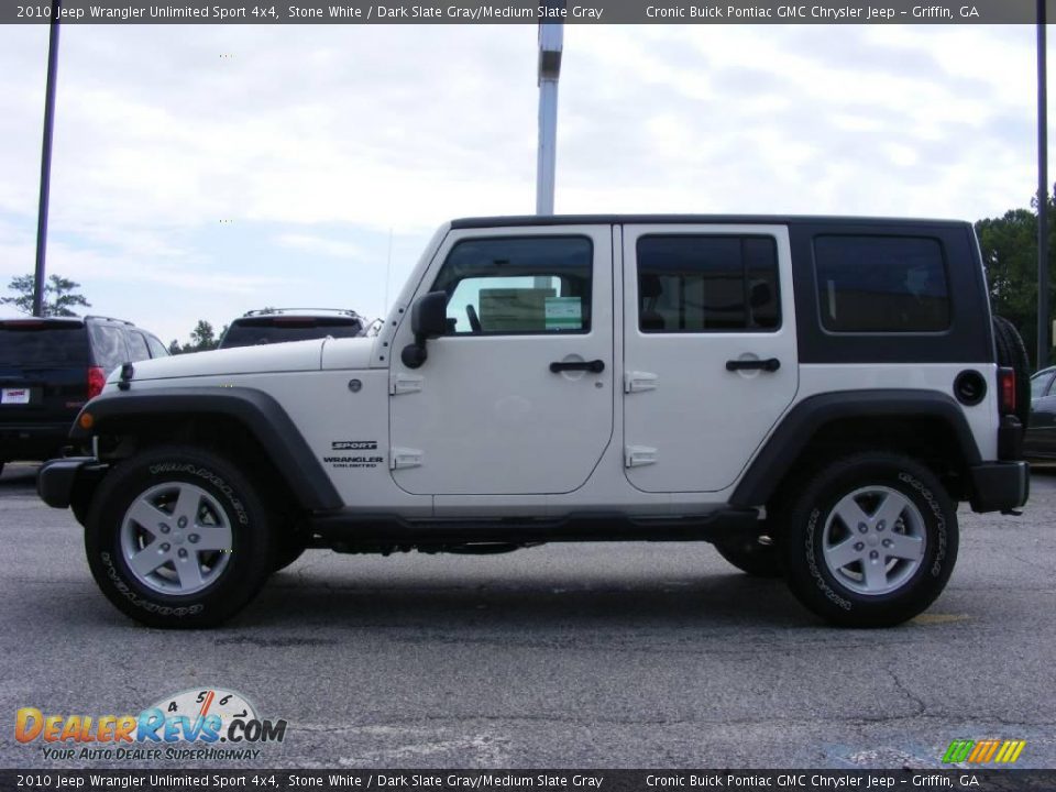 2010 Jeep Wrangler Unlimited Sport 4x4 Stone White / Dark Slate Gray/Medium Slate Gray Photo #5