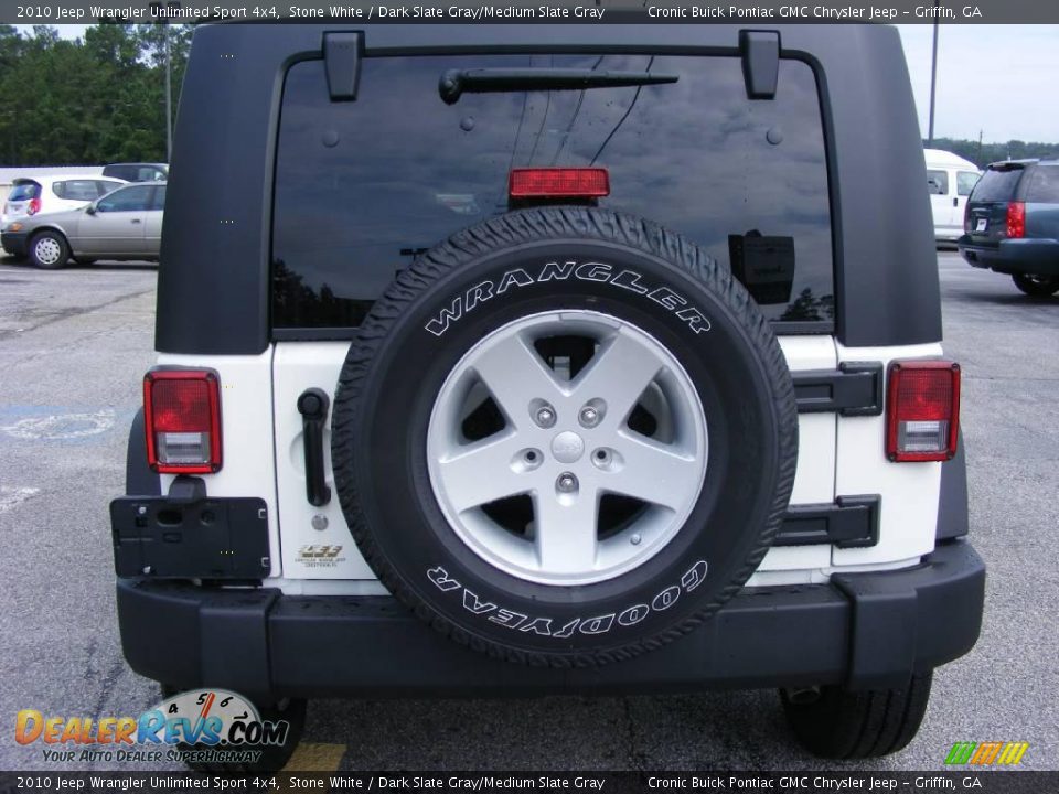 2010 Jeep Wrangler Unlimited Sport 4x4 Stone White / Dark Slate Gray/Medium Slate Gray Photo #7