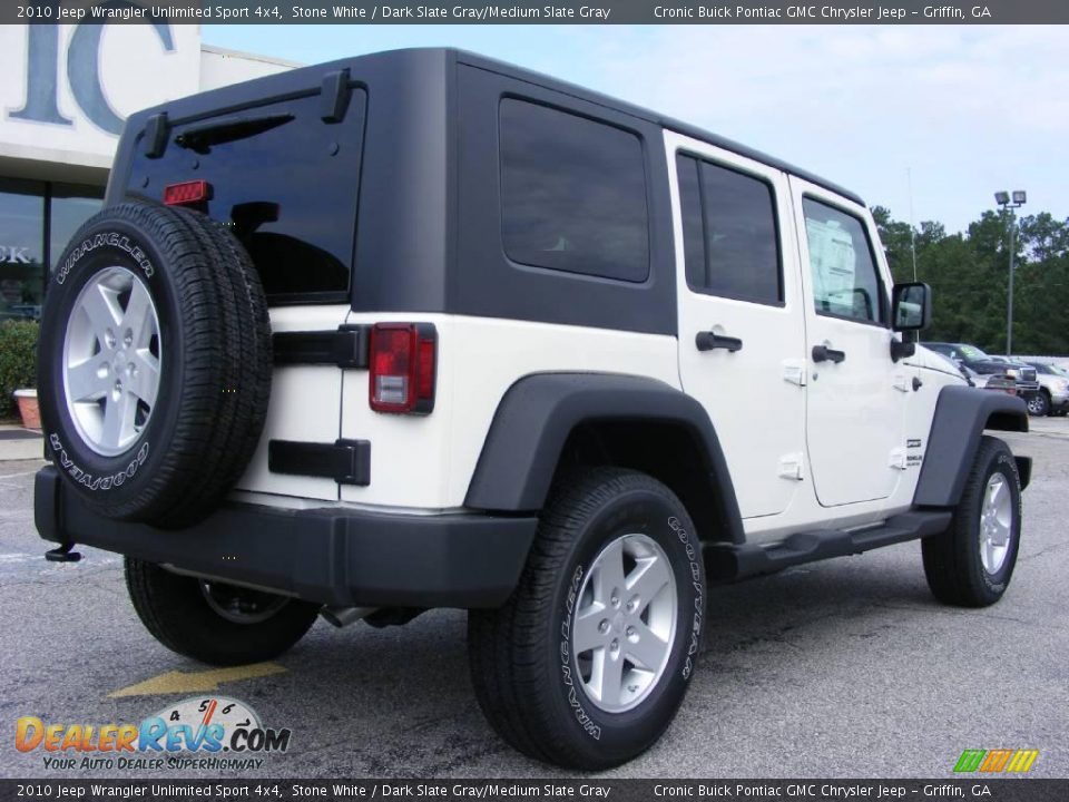 2010 Jeep Wrangler Unlimited Sport 4x4 Stone White / Dark Slate Gray/Medium Slate Gray Photo #8