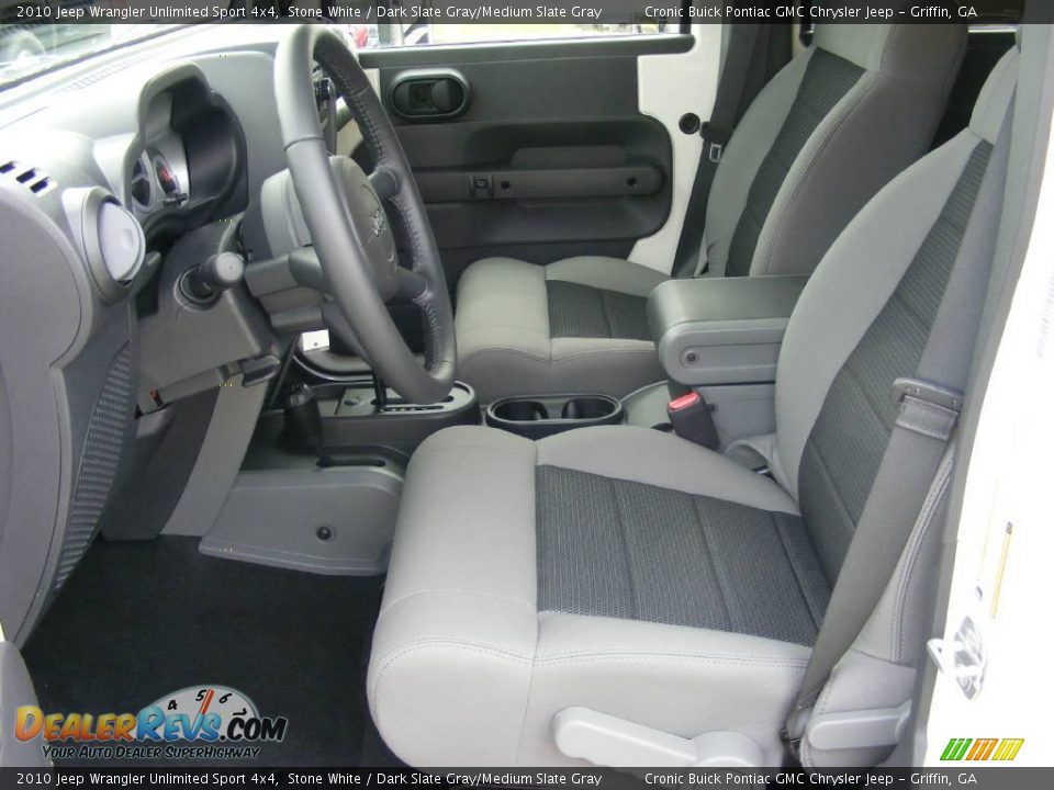 2010 Jeep Wrangler Unlimited Sport 4x4 Stone White / Dark Slate Gray/Medium Slate Gray Photo #12