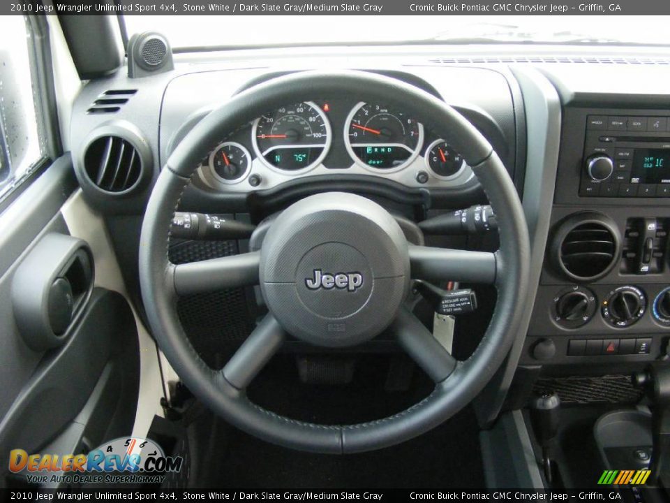 2010 Jeep Wrangler Unlimited Sport 4x4 Stone White / Dark Slate Gray/Medium Slate Gray Photo #18