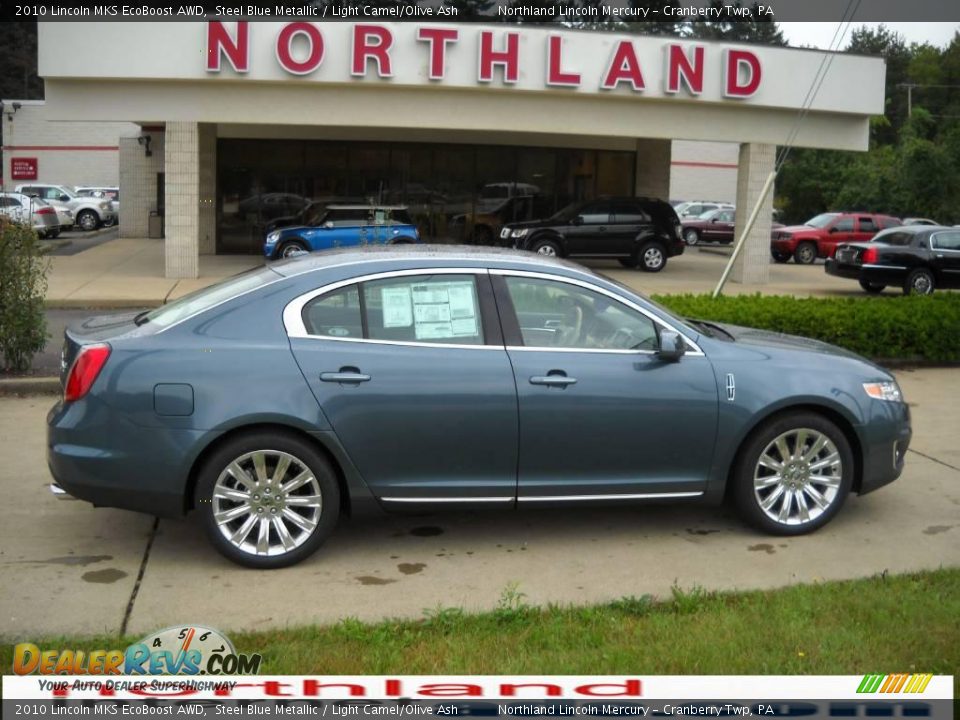 2010 Lincoln MKS EcoBoost AWD Steel Blue Metallic / Light Camel/Olive Ash Photo #1