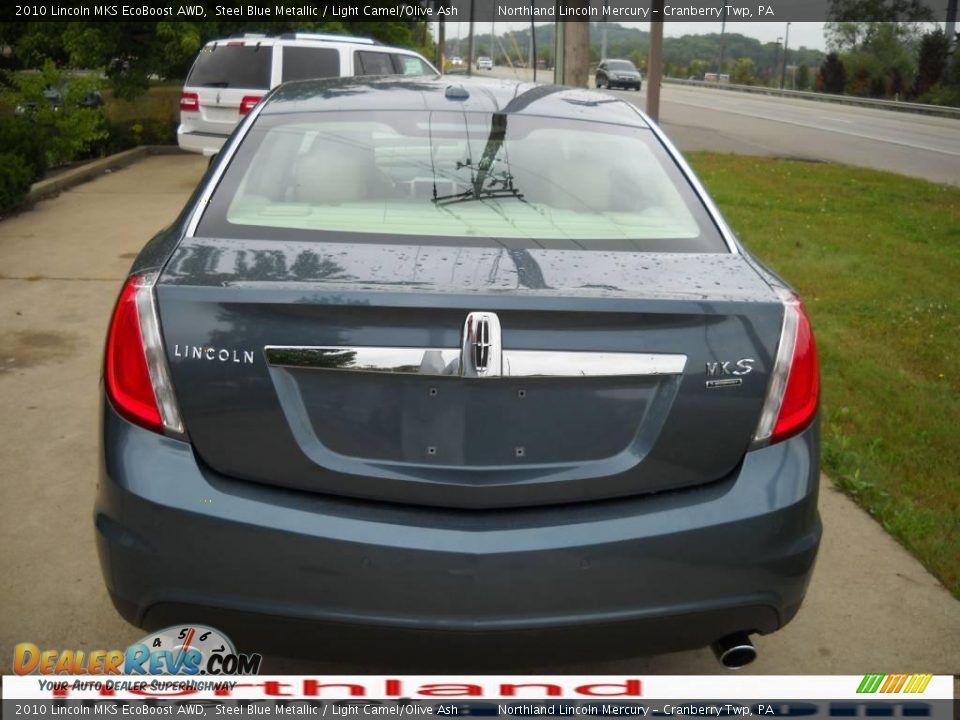 2010 Lincoln MKS EcoBoost AWD Steel Blue Metallic / Light Camel/Olive Ash Photo #3