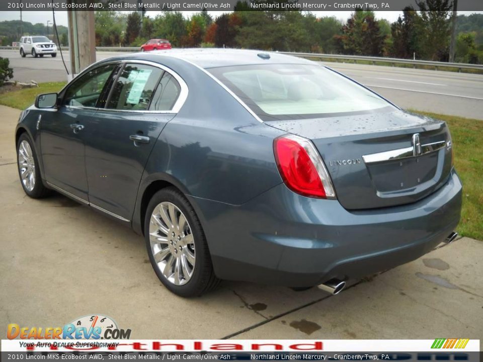 2010 Lincoln MKS EcoBoost AWD Steel Blue Metallic / Light Camel/Olive Ash Photo #4