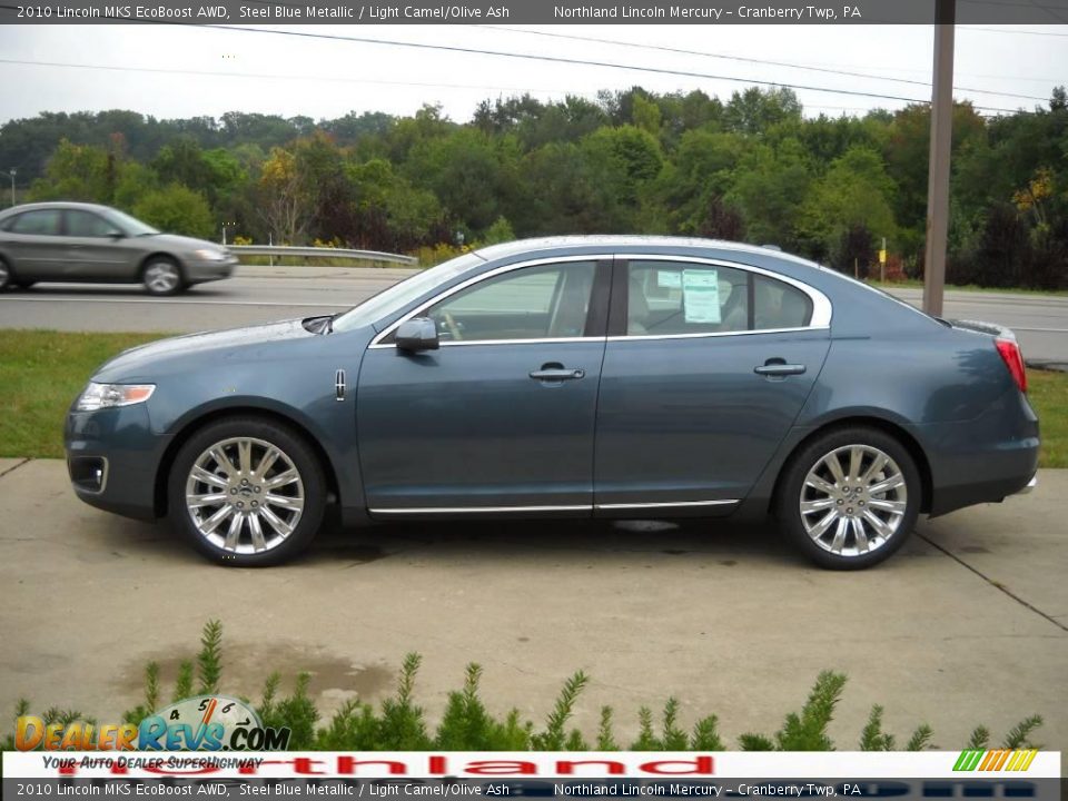 2010 Lincoln MKS EcoBoost AWD Steel Blue Metallic / Light Camel/Olive Ash Photo #5