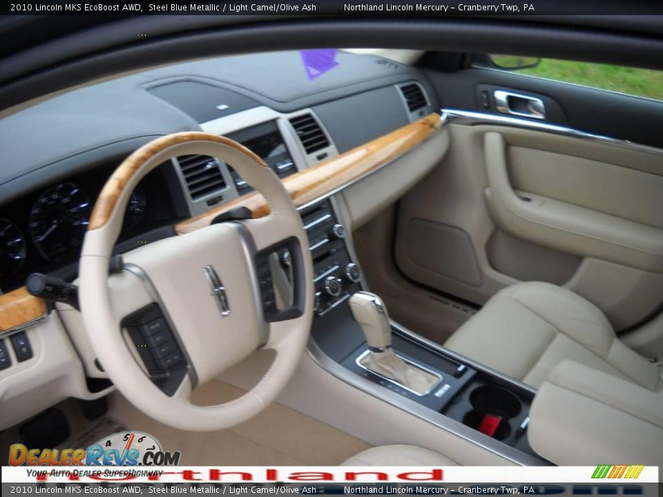 2010 Lincoln MKS EcoBoost AWD Steel Blue Metallic / Light Camel/Olive Ash Photo #7
