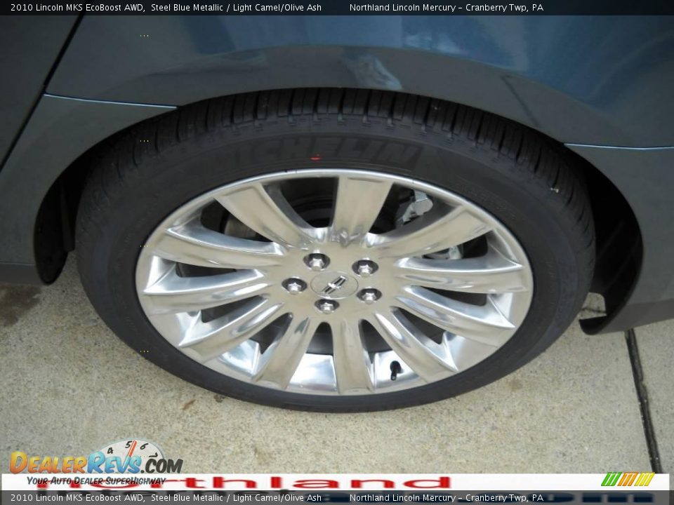 2010 Lincoln MKS EcoBoost AWD Steel Blue Metallic / Light Camel/Olive Ash Photo #11