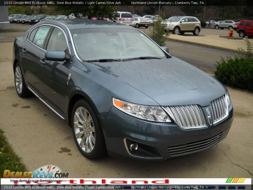 2010 Lincoln MKS EcoBoost AWD Steel Blue Metallic / Light Camel/Olive Ash Photo #15