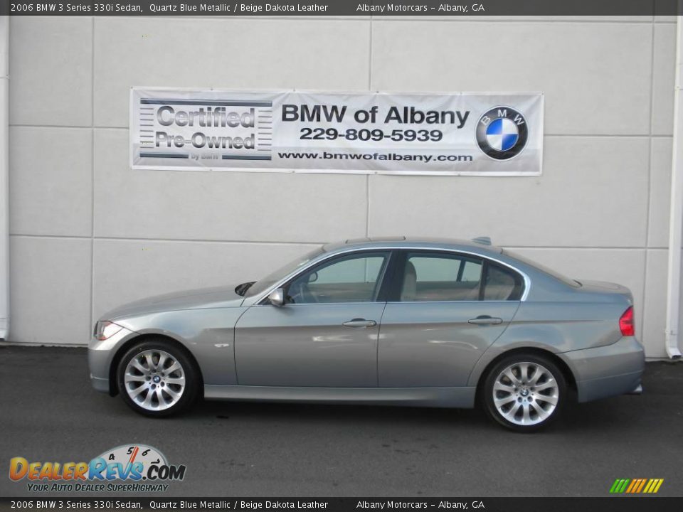 2006 BMW 3 Series 330i Sedan Quartz Blue Metallic / Beige Dakota Leather Photo #1