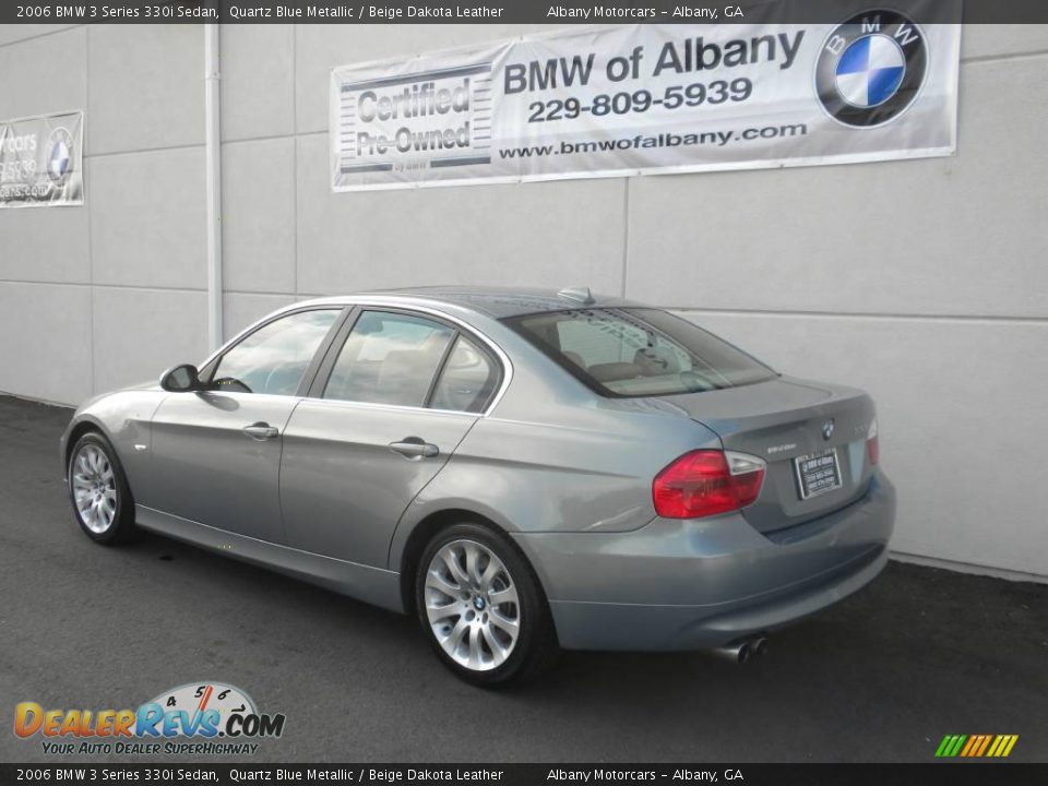 2006 BMW 3 Series 330i Sedan Quartz Blue Metallic / Beige Dakota Leather Photo #3