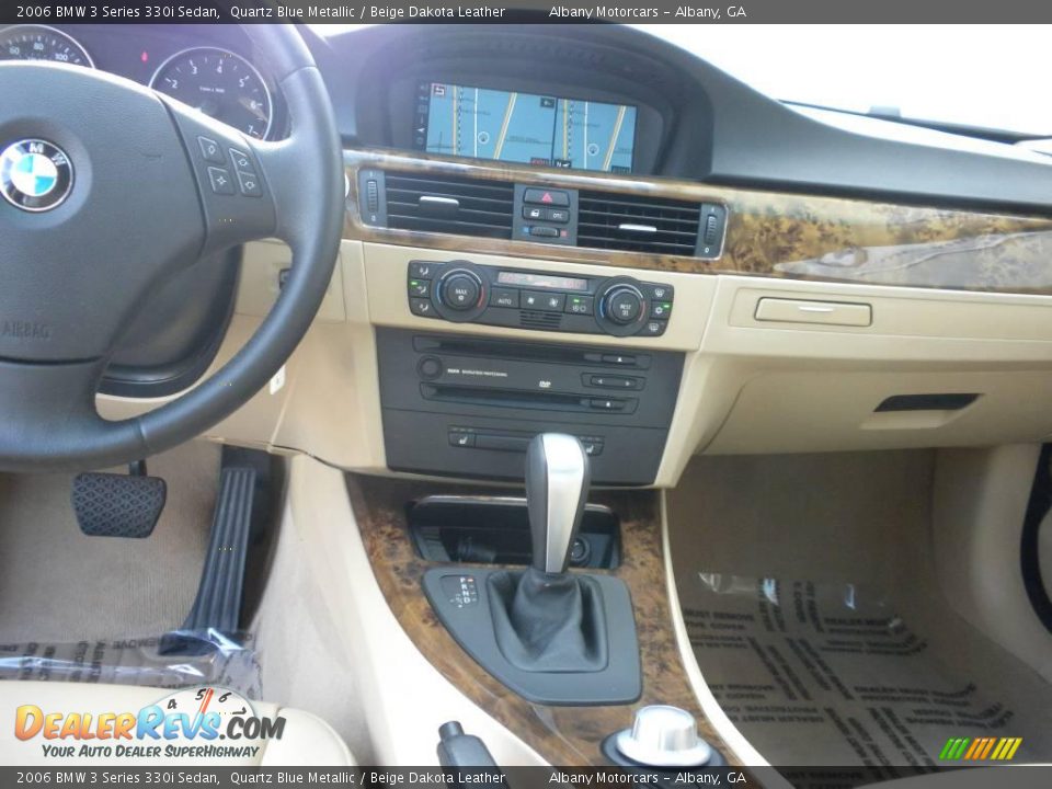 2006 BMW 3 Series 330i Sedan Quartz Blue Metallic / Beige Dakota Leather Photo #13