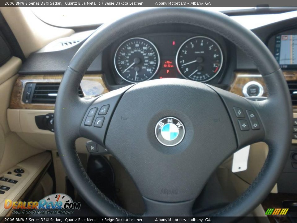 2006 BMW 3 Series 330i Sedan Quartz Blue Metallic / Beige Dakota Leather Photo #14