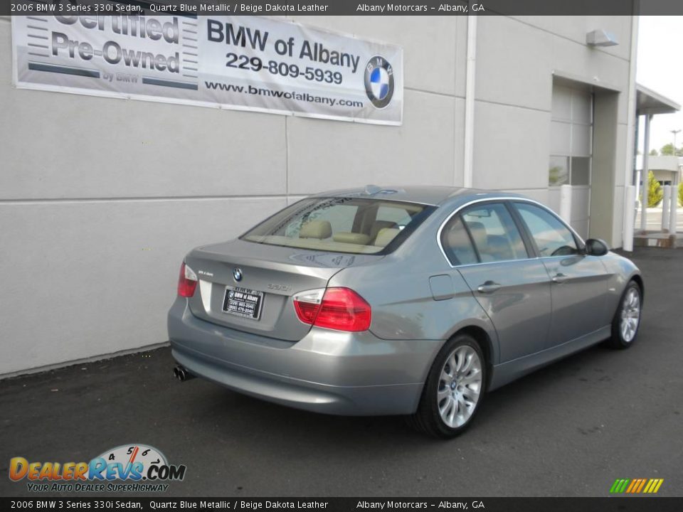 2006 BMW 3 Series 330i Sedan Quartz Blue Metallic / Beige Dakota Leather Photo #22