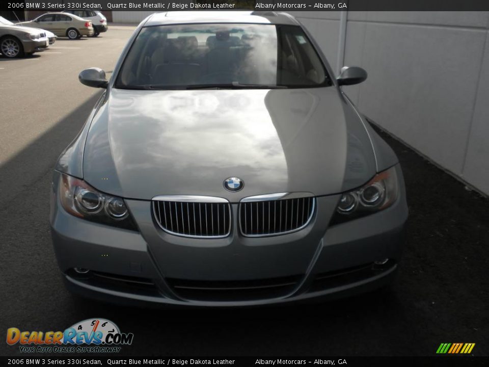 2006 BMW 3 Series 330i Sedan Quartz Blue Metallic / Beige Dakota Leather Photo #25