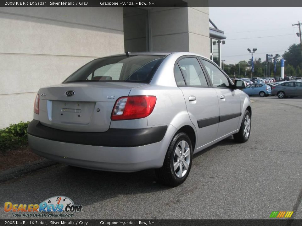 2008 Kia Rio LX Sedan Silver Metallic / Gray Photo #3