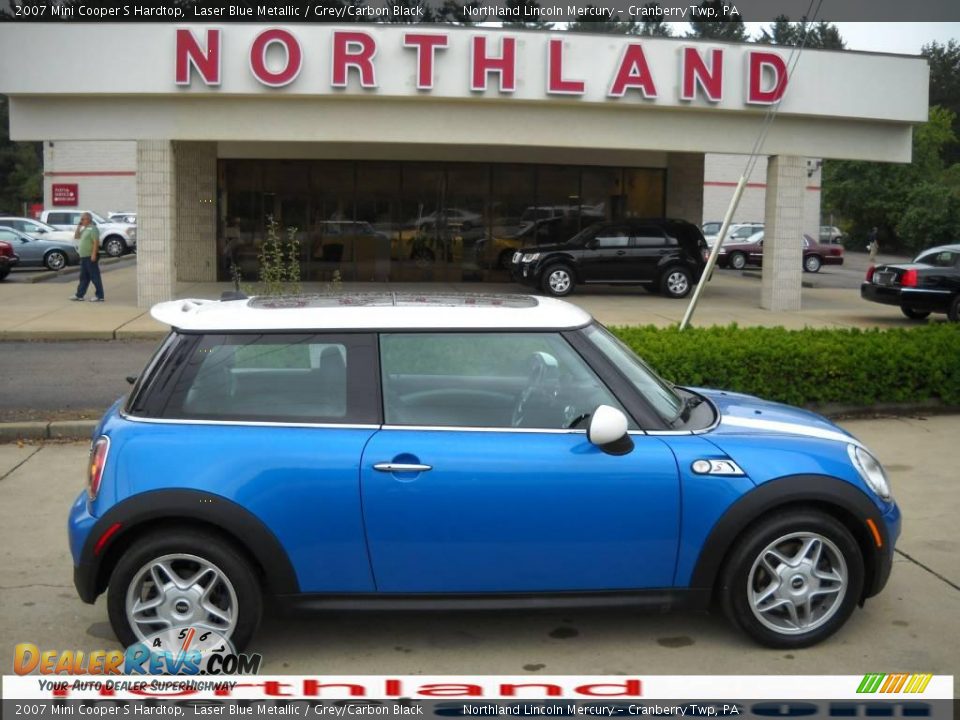 2007 Mini Cooper S Hardtop Laser Blue Metallic / Grey/Carbon Black Photo #1