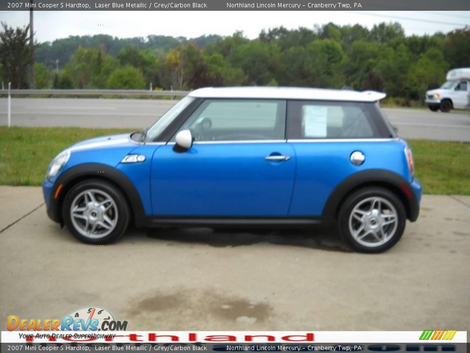 2007 Mini Cooper S Hardtop Laser Blue Metallic / Grey/Carbon Black Photo #5