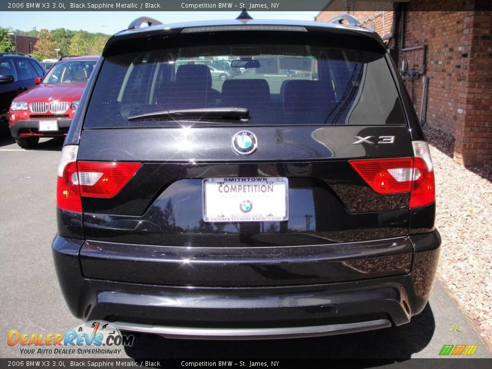 2006 BMW X3 3.0i Black Sapphire Metallic / Black Photo #5