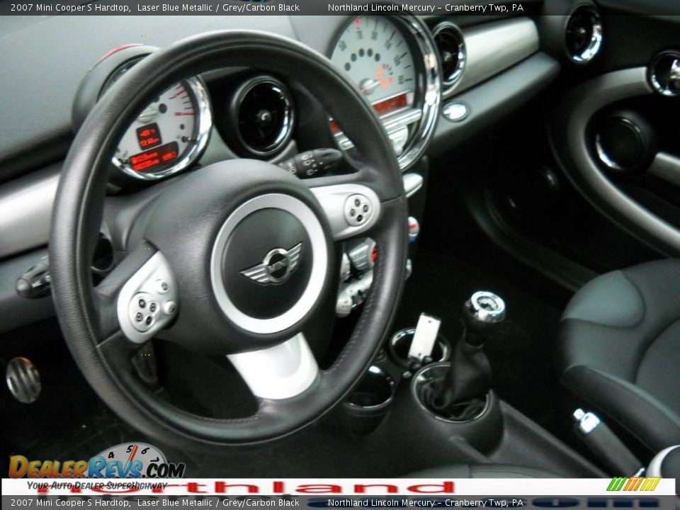 2007 Mini Cooper S Hardtop Laser Blue Metallic / Grey/Carbon Black Photo #7