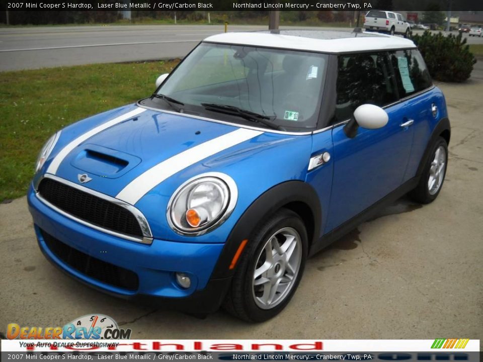 2007 Mini Cooper S Hardtop Laser Blue Metallic / Grey/Carbon Black Photo #13