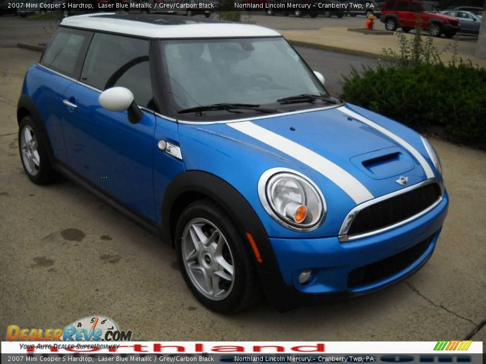 2007 Mini Cooper S Hardtop Laser Blue Metallic / Grey/Carbon Black Photo #15