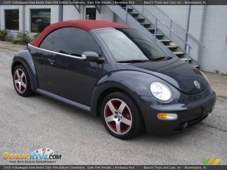 2005 Volkswagen New Beetle Dark Flint Edition Convertible Dark Flint Metallic / Bordeaux Red Photo #1