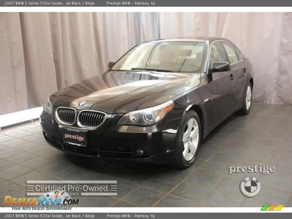 2007 BMW 5 Series 530xi Sedan Jet Black / Beige Photo #1