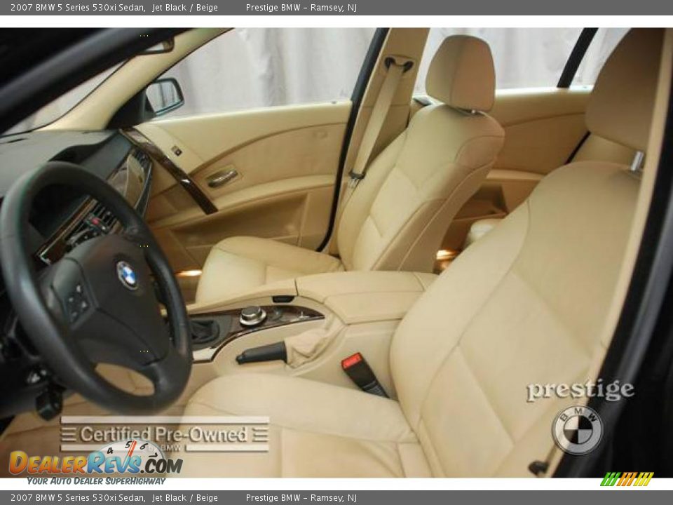 2007 BMW 5 Series 530xi Sedan Jet Black / Beige Photo #5