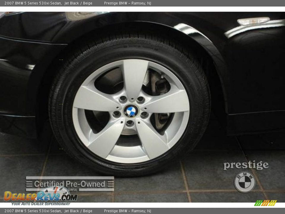 2007 BMW 5 Series 530xi Sedan Jet Black / Beige Photo #6