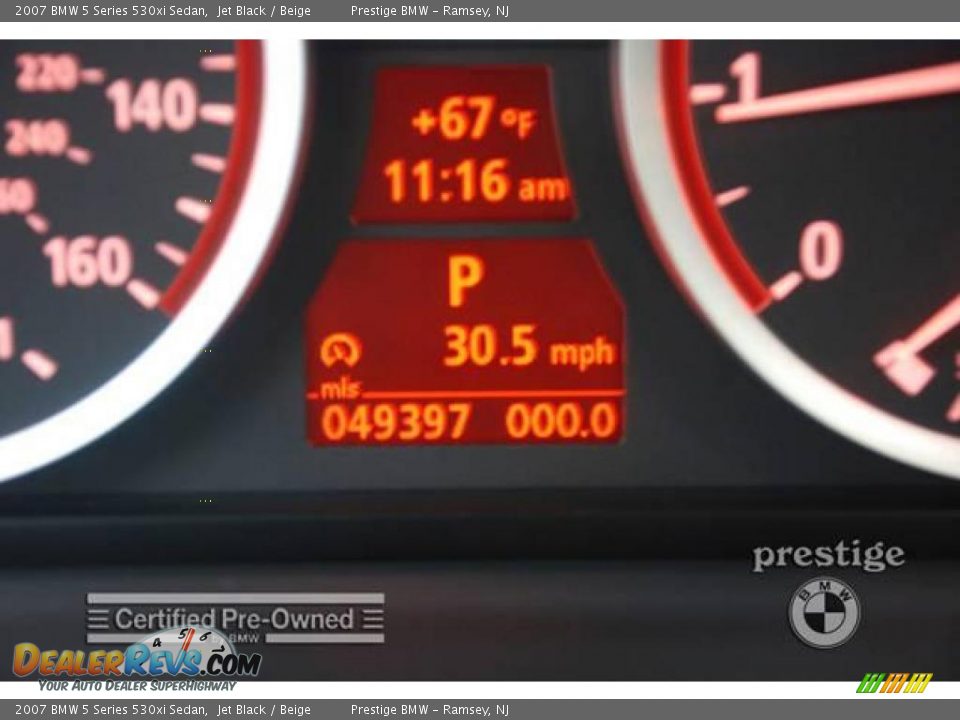 2007 BMW 5 Series 530xi Sedan Jet Black / Beige Photo #9