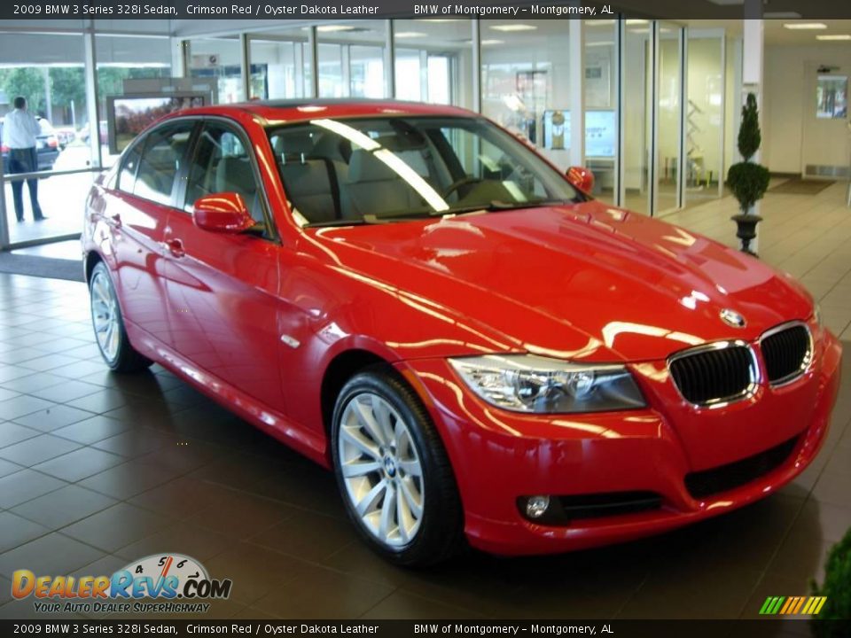 2009 BMW 3 Series 328i Sedan Crimson Red / Oyster Dakota Leather Photo #2