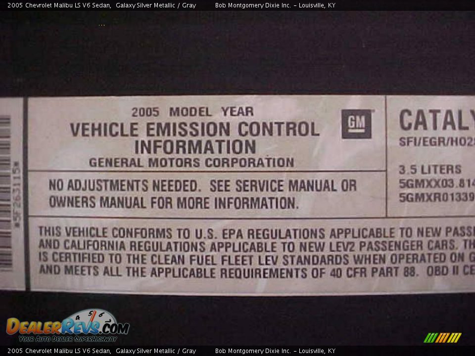 2005 Chevrolet Malibu LS V6 Sedan Galaxy Silver Metallic / Gray Photo #30